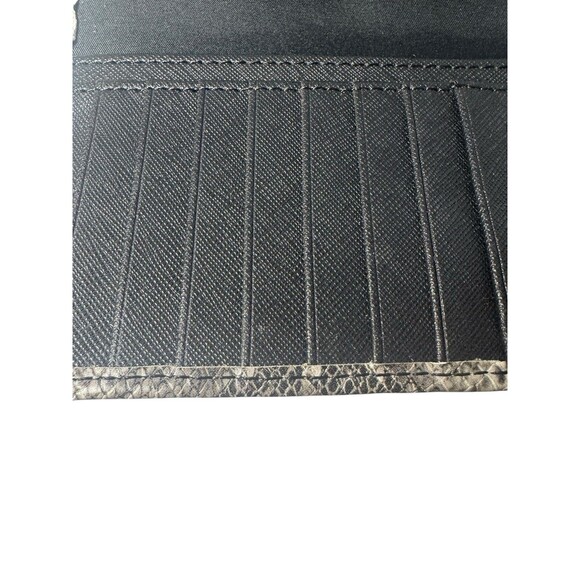 Fossil Madison Wallet Gray Leather Python Snake Clutch Organizer Fast Shipping - Picture 11 of 16